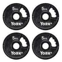 York 4 x 5kg G2 Cast Iron Olympic Weight Plates