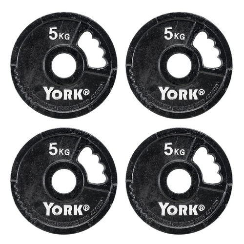 York 4 x 5kg G2 Cast Iron Olympic Weight Plates