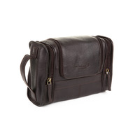 Image of Woodland Leathers Columbian Cow Brown Leather Wash Bag