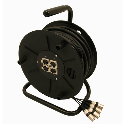 Microphone Snake - Roll Up Lead On Reel 25m 4 Inputs