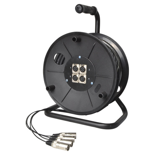Microphone Snake - Roll Up Lead On Reel 25m 4 Inputs