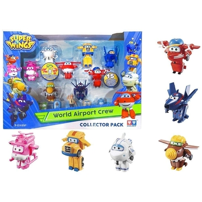 Super Wings World Airport Crew, S2, Collector Pack, 15 Figures, 2 Figures Super Wings World Airport Crew, S2, Collector Pack, 15 Figures, 2 Figures