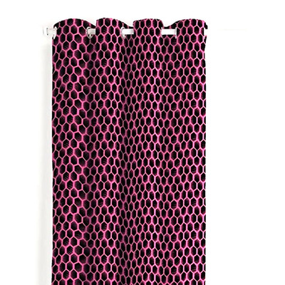 Pink And Black, Geometric Curtains. Catherine Lansfield Football Easy Care Eyelets 66 X 72 Inch