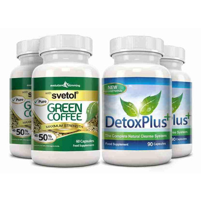 Pure Svetol Green Coffee Bean 50% CGA & Detox Cleanse Pack - 2 Month Supply