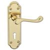 Image of ASEC URBAN San Francisco Plate Mounted Mortice Lock Lever Furniture - Polished Brass (Visi)
