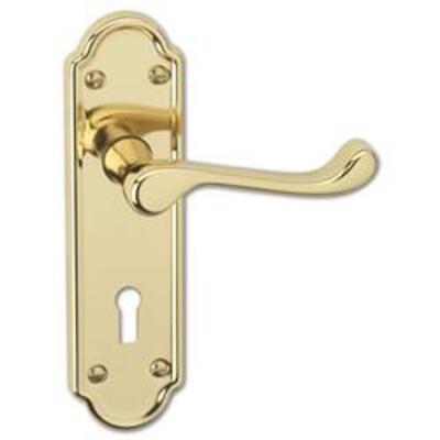 ASEC URBAN San Francisco Plate Mounted Mortice Lock Lever Furniture - Polished Brass (Visi)