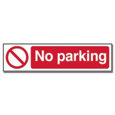 ASEC No Parking Sign 200mm x 50mm - 200mm x 50mm