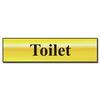 Image of ASEC Toilet 200mm x 50mm Metal Strip Self Adhesive Sign Gold - Gold