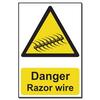 Image of ASEC Danger: Razor Wire Sign 200mm x 300mm - 200mm x 300mm