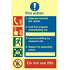 Image of ASEC Fire Action Procedure 200mm x 300mm PVC Self Adhesive Photo luminescent Sign - 1 Per Sheet
