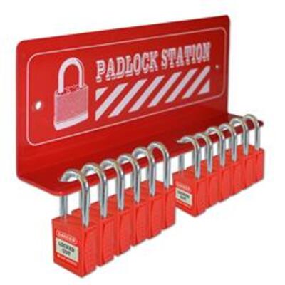 ASEC 12 Padlock Mini Lockout Tagout Station - 12 Lock