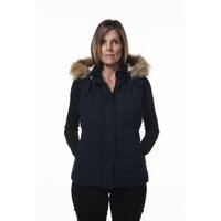 Hunter Outdoor Fur Trim Ladies Navy Waistcoat / Gilet - 8 Navy
