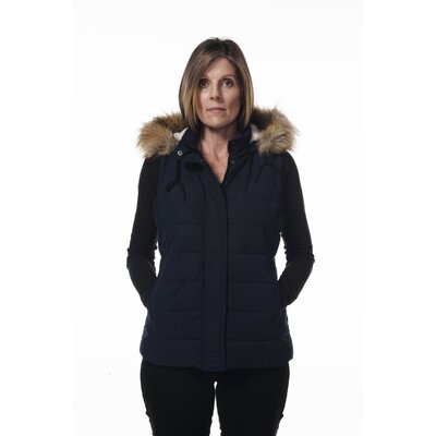Hunter Outdoor Fur Trim Ladies’ Navy Waistcoat / Gilet - 8 Navy