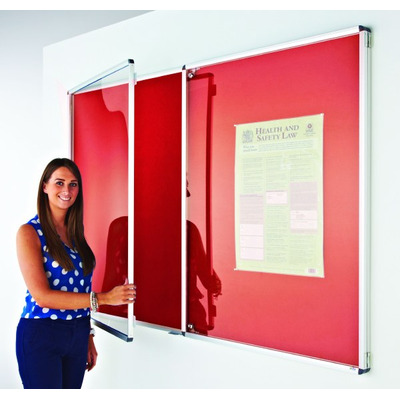 Eco-Sound Tamperproof Blazemaster Noticeboard 1800 x 1200mm Red