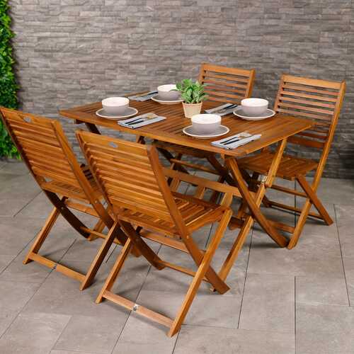 FSC&#174; 100% Certified Acacia Hardwood 5pc Garden Furniture Set