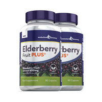 Image of Elderberry Fruit Plus Elderberry Fruit Extract 600mg (5% Flavanoids) - 120 Capsules
