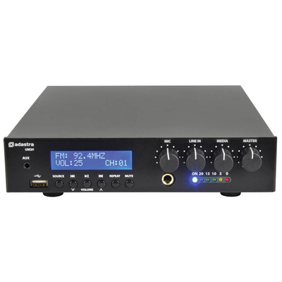 Mixer Amplifier 100V Line/8ohm 30 watts with Bluetooth Radio & AUX Input