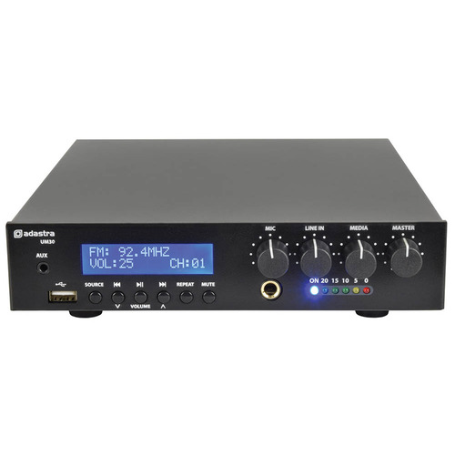 Mixer Amplifier 100V Line/8ohm 30 watts with Bluetooth Radio & AUX Input