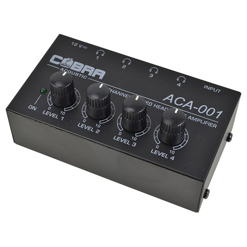 Headphone Amplifier 4 Channel  With Individual Controls & Monitor 6.3mm Jacks