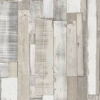 Image of Wood Board Panel Wallpaper White Rasch 203714