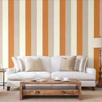 Image of Stripe Wallpaper Orange, Coffee & Cream - Direct Wallpapers E40915