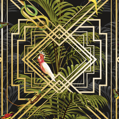 Congo Geometric Wallpaper Black Holden 90202

