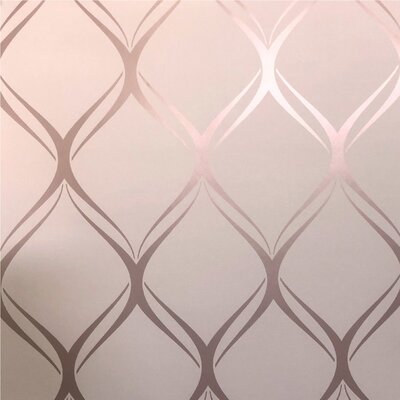 Clifton Wave Geometric Wallpaper Pink / Rose Gold WOW41962