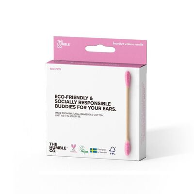 Humble Brush - Bamboo Cotton Swabs Purple/Pink (100 pack)