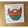 Image of Emily McCann - Vegan Greeting Cards - "Happy Birthday Bearded Vegan"