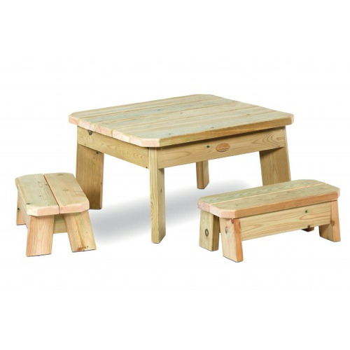 Outdoor Square Table & Bench Set