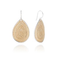 Image of Large Dotted Teardrop Earrings - Gold