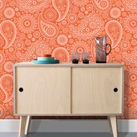 Paisley Crescent Wallpaper Tangerine Dream Mini Moderns AZDPT019TD