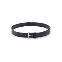 Image of Extra Long Square Buckle Leather Belt - Black