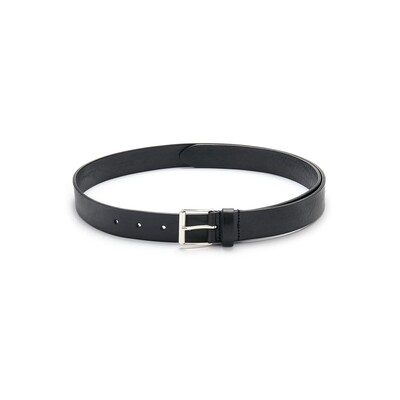 ANDERSONS Extra Long Square Buckle Leather Belt Black
