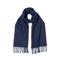Image of 100% Lambswool Plain Navy Scarf