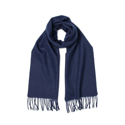 100% Lambswool Plain Navy Scarf