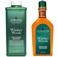 Image of Clubman Pinaud Whiskey Woods Talcum Powder & Aftershave Set