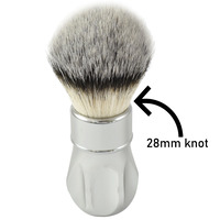 Image of Alpha Silver Outlaw Synthetic Shaving Brush (Large)
