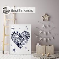 Image of BLOOMING HEART Wall and Furniture Stencil - X Small