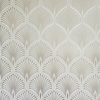 Image of Layla Art Deco Wallpaper White GranDeco GV3101