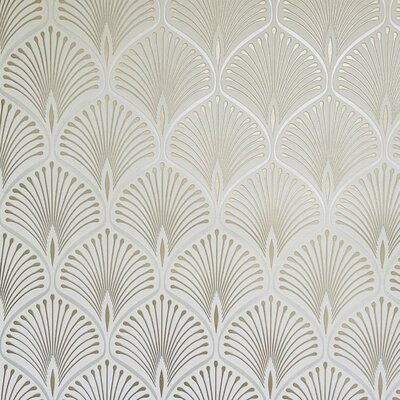 Layla Art Deco Wallpaper White GranDeco GV3101