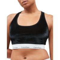 Image of Calvin Klein Modern Cotton Velvet Unlined Bralette QF6042E Black QF6042E Black