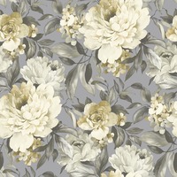 Image of Gardenia Glitter Wallpaper Grey / Ochre Holden 36071