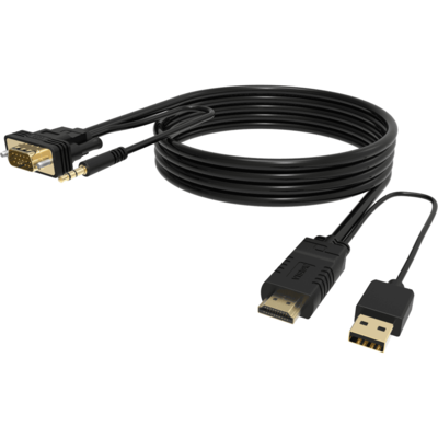 VISION Black HDMI to VGA Cable 2m