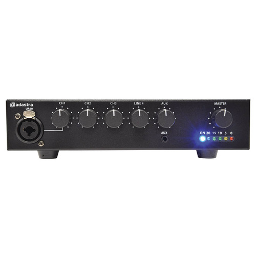 Compact 100V Line Mixer-Amplifier - 60 Watts Also Suitable for 8 Ohms Output