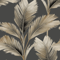 Image of Kailani Leaf Wallpaper Charcoal / Natural Belgravia 59116