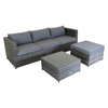 Image of L-Shaped Sofa Rattan Furniture Set Grey
