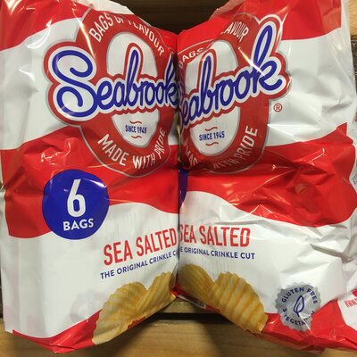 12x Seabrook Crinkle Cut Sea Salt Crisps (2 Packs of 6x25g)