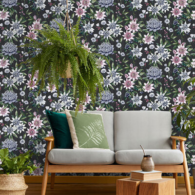 Amazonia Passiflora Black Wallpaper Holden 91324
