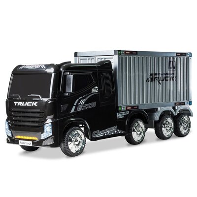 Massive HGV Container Truck And Trailer Black Electric Ride On Lorry
